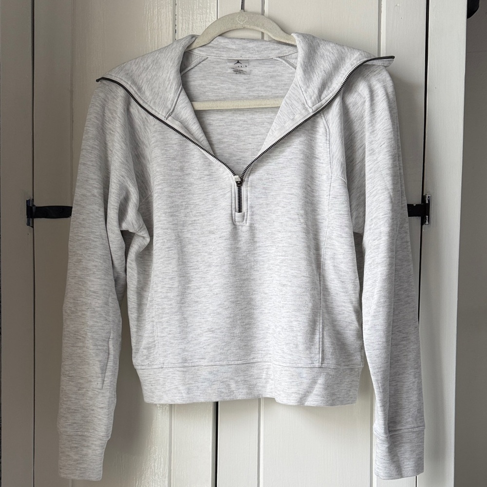 Danskin Women's Gray 3/4 Zip-Up Sweatshirt